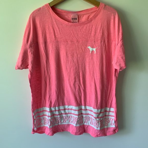 VS PINK Bright Pink Boxy T - Shirt - Picture 1 of 4
